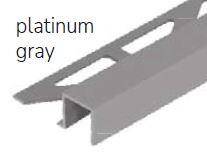 Dural Squareline Profile 7/16 in. Square Edge - Platinum Gray - Aluminum Powder Coated - Tile edge Trim - BUILDMYPLACE