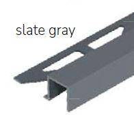 Dural Squareline Profile 7/16 in. Square Edge - Slate Gray - Aluminum Powder Coated - Tile edge Trim - BUILDMYPLACE