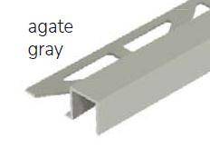 Dural Squareline Profile 7/16 in. Square Edge - Telegray 2 - Aluminum Powder Coated - Tile edge Trim - BUILDMYPLACE