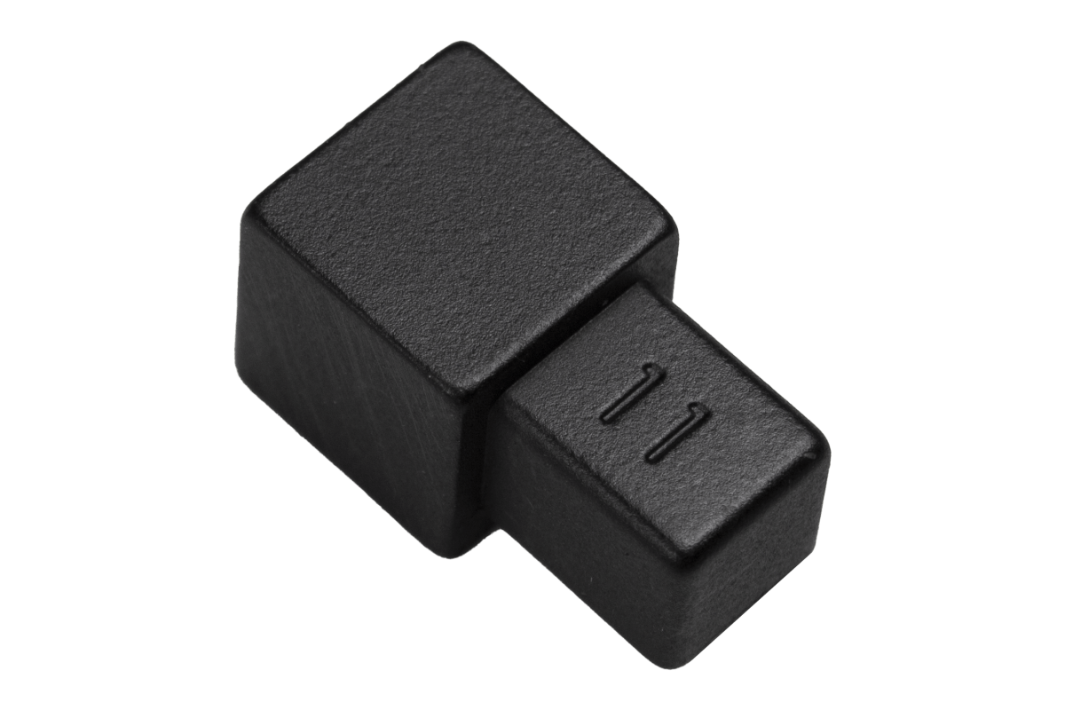 Dural Squareline Trim Int. and Ext. corner - Square Matte Black - Anodized - Tile Edge Trim 2 Pc. | DPSAE 125 - K - SF - Y/2 - BUILDMYPLACE