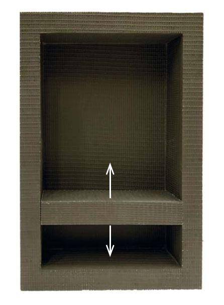 DURAL XPS waterproof tileable niche 13.25 in x 21.25 in. XPS Gray with adjustable shelf - BUILDMYPLACE