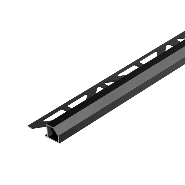 Duraplus Diamond edge profile - Tile trim - 7/16 - Matte Black Aluminum - Tile edge Trim - BUILDMYPLACE