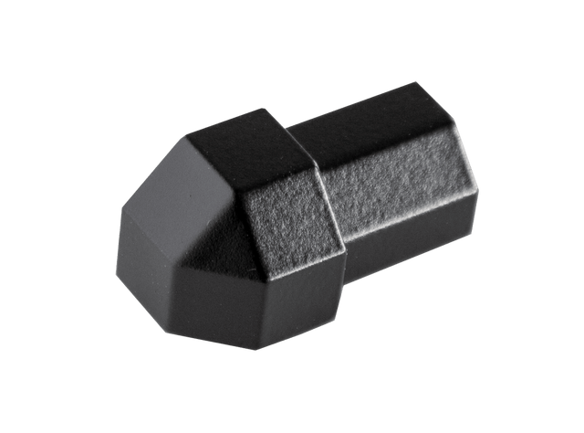 Duraplus Diamond External corner - Matte Black Aluminum - Tile Corner Trim 2 Piece | DPDAE 110 - SW - Y/2 - BUILDMYPLACE