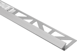 DURATRANS TC Transition Trim 1/2 in. Silver Anodized Brushed Aluminum Metal Tile Edge Trim - BUILDMYPLACE