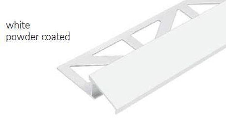 DURATRANS TR Transition Trim 1/2 in. White Powder Coated Aluminum Metal Tile Edge Trim - BUILDMYPLACE