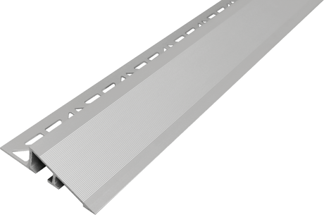 DURATRANS Transition Trim 1 25/32 in. Silver Anodized Aluminum Metal Tile Edge Trim - BUILDMYPLACE