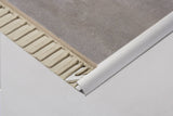 DURATRANS Transition Trim 9/16 in. Silver Anodized Brushed Aluminum Metal Tile Edge Trim - BUILDMYPLACE