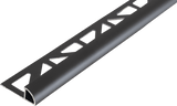 Durondell Aluminum Round Edge profile - Tile trim - 1/2 - Matte Black Anodized - Tile Edge Trim - BUILDMYPLACE
