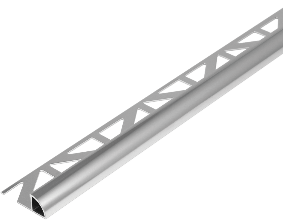 Durondell Aluminum Round Edge profile - Tile trim - 1/2 - Silver Anodized - Tile Edge Trim - BUILDMYPLACE