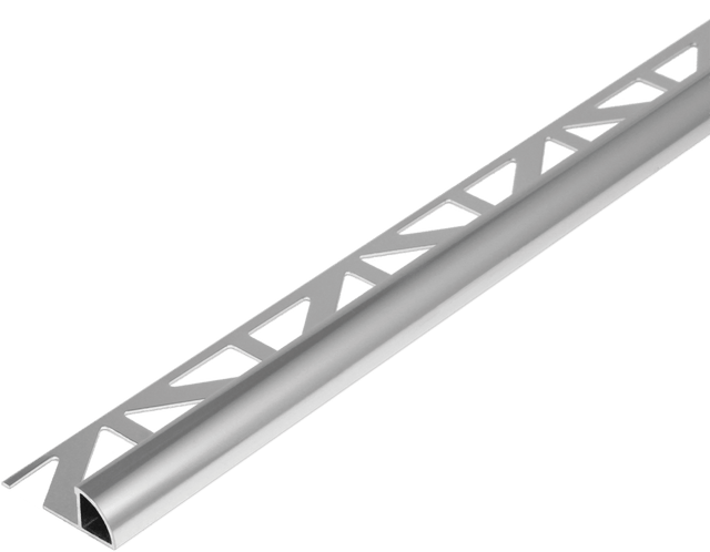 Durondell Aluminum Round Edge profile - Tile trim - 1/2 - Silver Anodized - Tile Edge Trim - BUILDMYPLACE