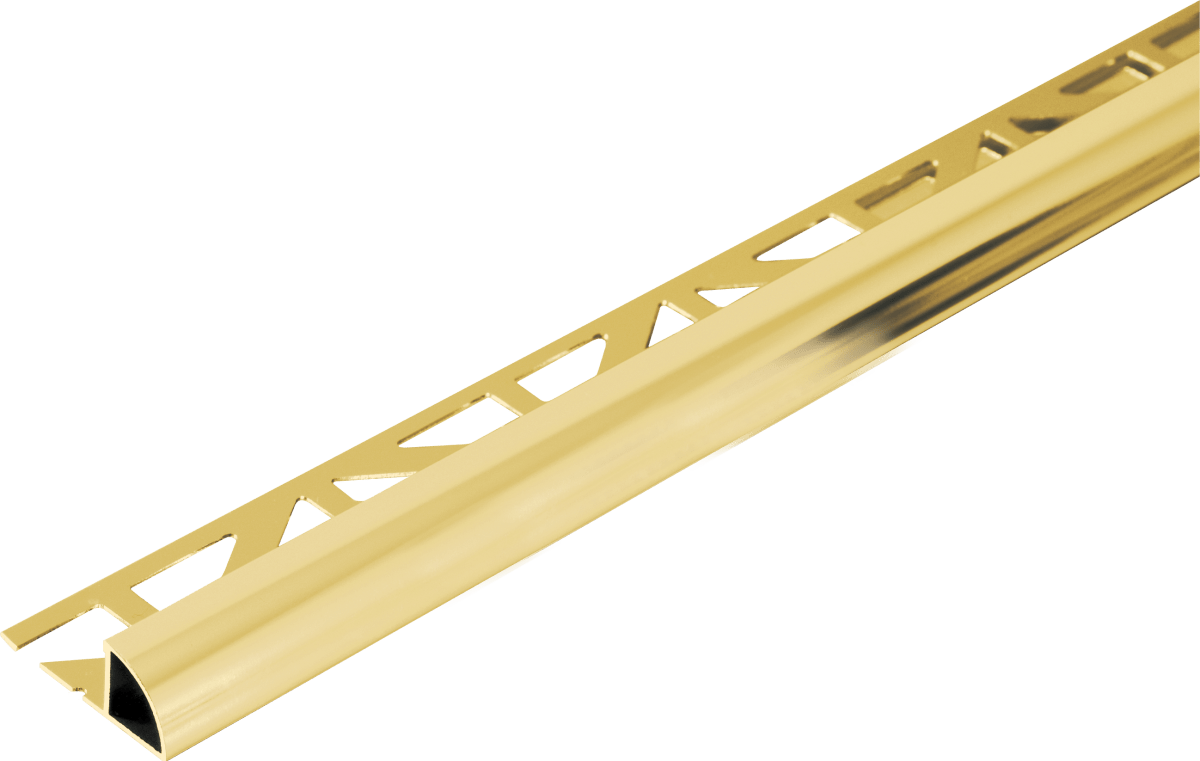 Durondell Aluminum Round Edge profile - Tile trim - 3/8 - Gold High - Gloss Anodized - Tile Edge Trim - BUILDMYPLACE