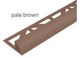 Durondell Aluminum Round Edge profile - Tile trim - 3/8 in - Pale Brown - Powder Coated - Tile Edge Trim - BUILDMYPLACE