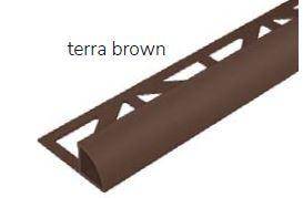 Durondell Aluminum Round Edge profile - Tile trim - 3/8 in - Terra Brown - Powder Coated - Tile Edge Trim - BUILDMYPLACE