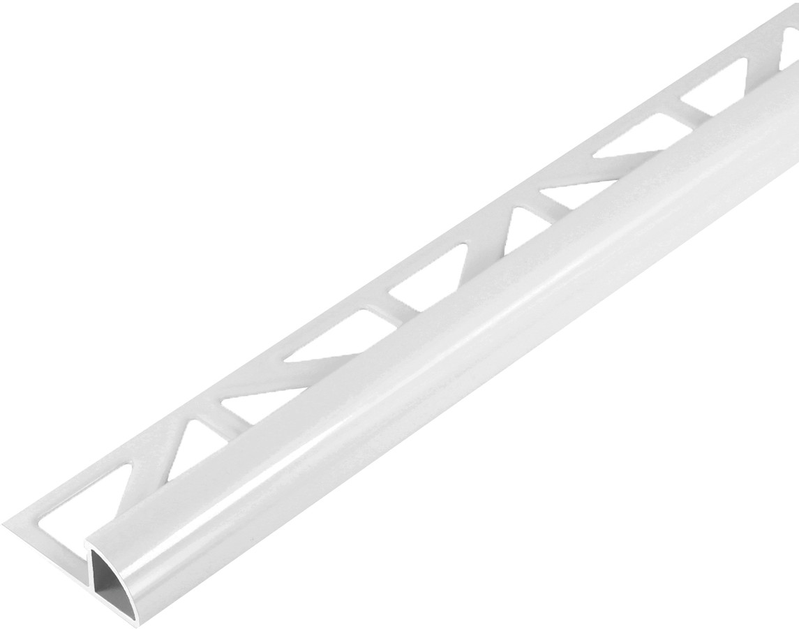 Durondell Aluminum Round Edge profile - Tile trim - 3/8 in - Warm White - Powder Coated - Tile Edge Trim - BUILDMYPLACE