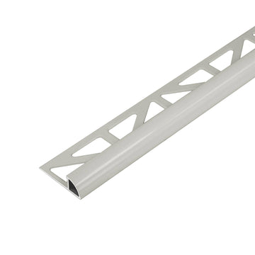 DURAL DURONDELL 3/8 in. x 8' 2-1/2 in. Round Edge Metal Profile Tile Trim Aluminum Powder Coated Light Gray (RAL 7035)