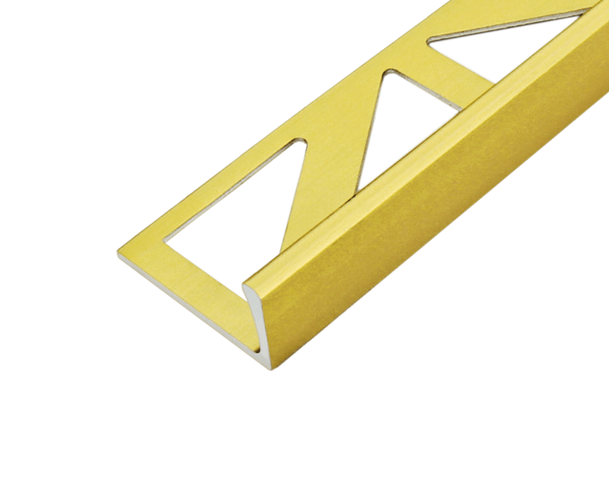 Durosol Aluminum Profile L Shaped Edge Trim 1/2 in. Gold Anodized Tile Edge Trim - BUILDMYPLACE