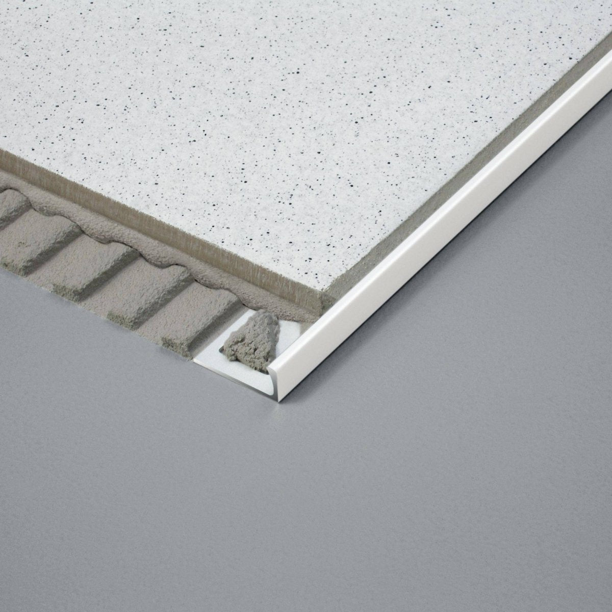 Durosol Aluminum Profile L Shaped Edge Trim 1/2 in. Warm White Powder Coated Tile Edge Trim - BUILDMYPLACE