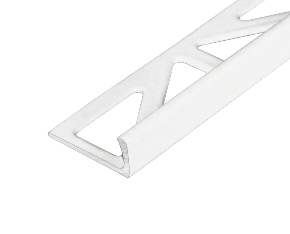 Durosol Aluminum Profile L Shaped Edge Trim 1/2 in. White Powder Coated Tile Edge Trim - BUILDMYPLACE