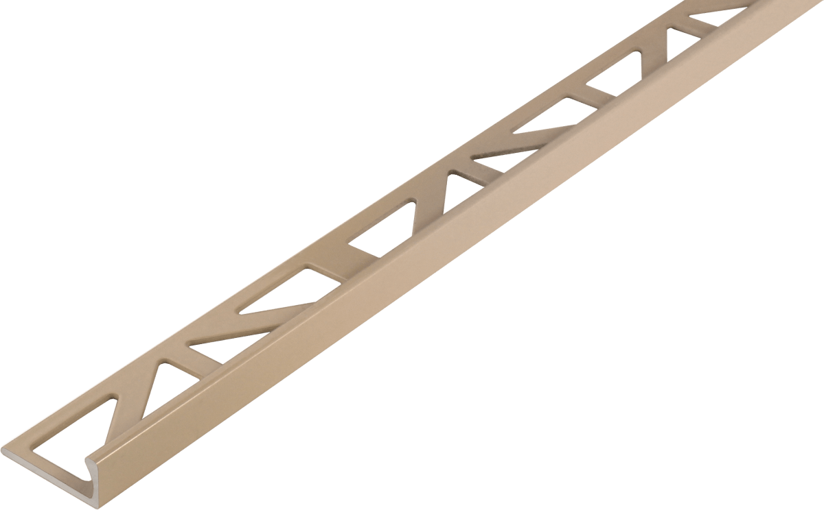 Durosol Aluminum Profile L Shaped Edge Trim 3/8 in. Beige Coated Tile Edge Trim - BUILDMYPLACE