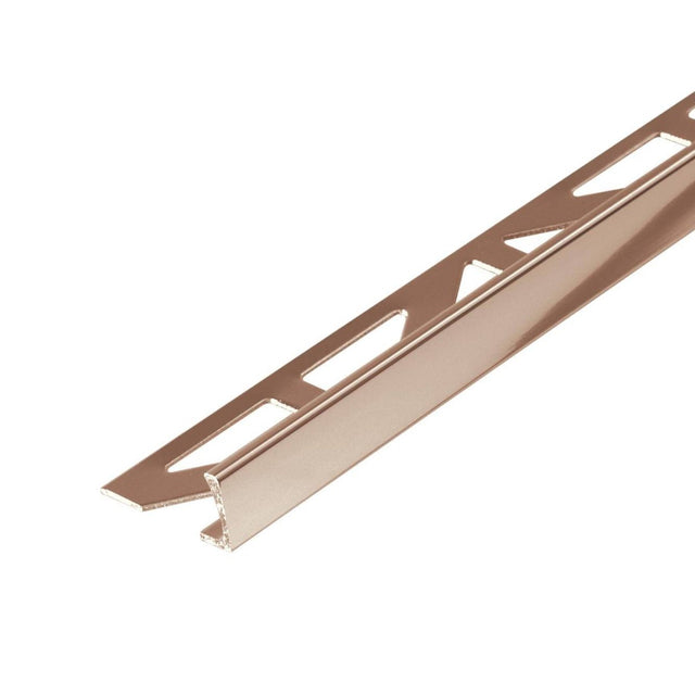 Durosol Aluminum Profile L Shaped Edge Trim 3/8 in. Copper Anodized Tile Edge Trim - BUILDMYPLACE