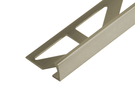 Durosol Aluminum Profile L Shaped Edge Trim 3/8 in. Nickel Anodized Tile Edge Trim - BUILDMYPLACE