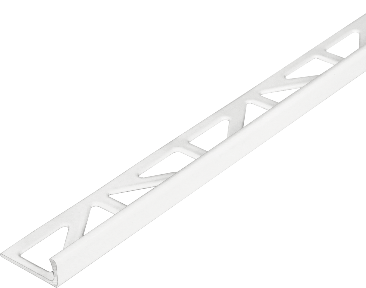 Durosol Aluminum Profile L Shaped Edge Trim 3/8 in. White Powder Coated Tile Edge Trim - BUILDMYPLACE