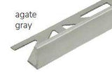 Durosol Aluminum Profile L Shaped Edge Trim 5/16 in. Agate Gray - Powder Coated Tile Edge Trim - BUILDMYPLACE