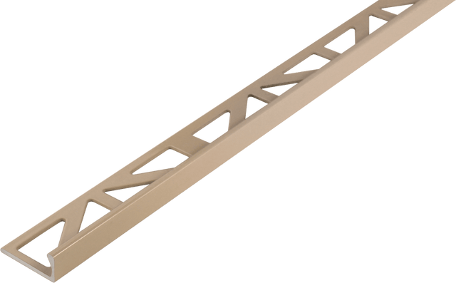 Durosol Aluminum Profile L Shaped Edge Trim 5/16 in. Gray Beige - Powder Coated Tile Edge Trim - BUILDMYPLACE