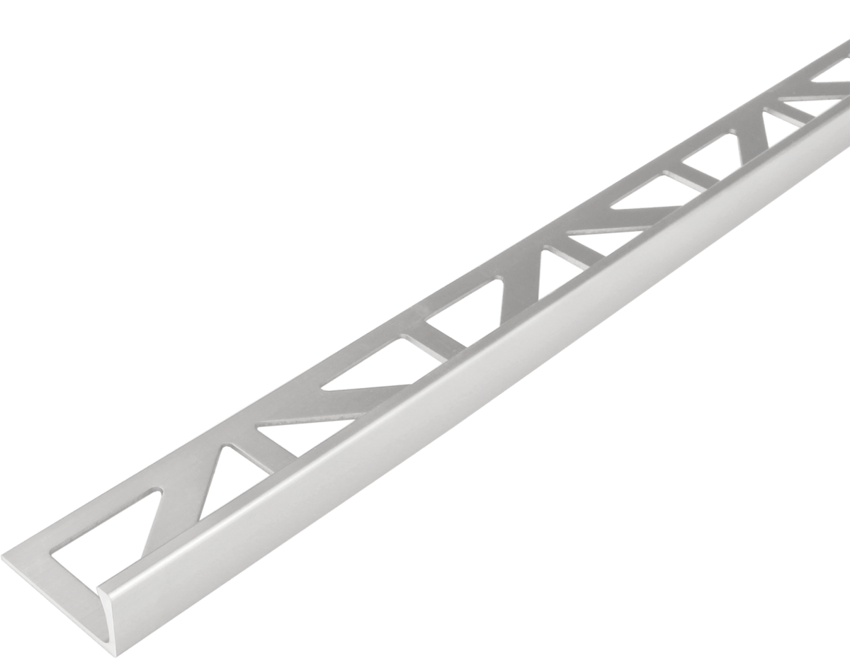 Durosol L Shaped Edge Trim - 1/2 - Aluminium Natural - Tile Edge Trim for Wall and Floors - BUILDMYPLACE