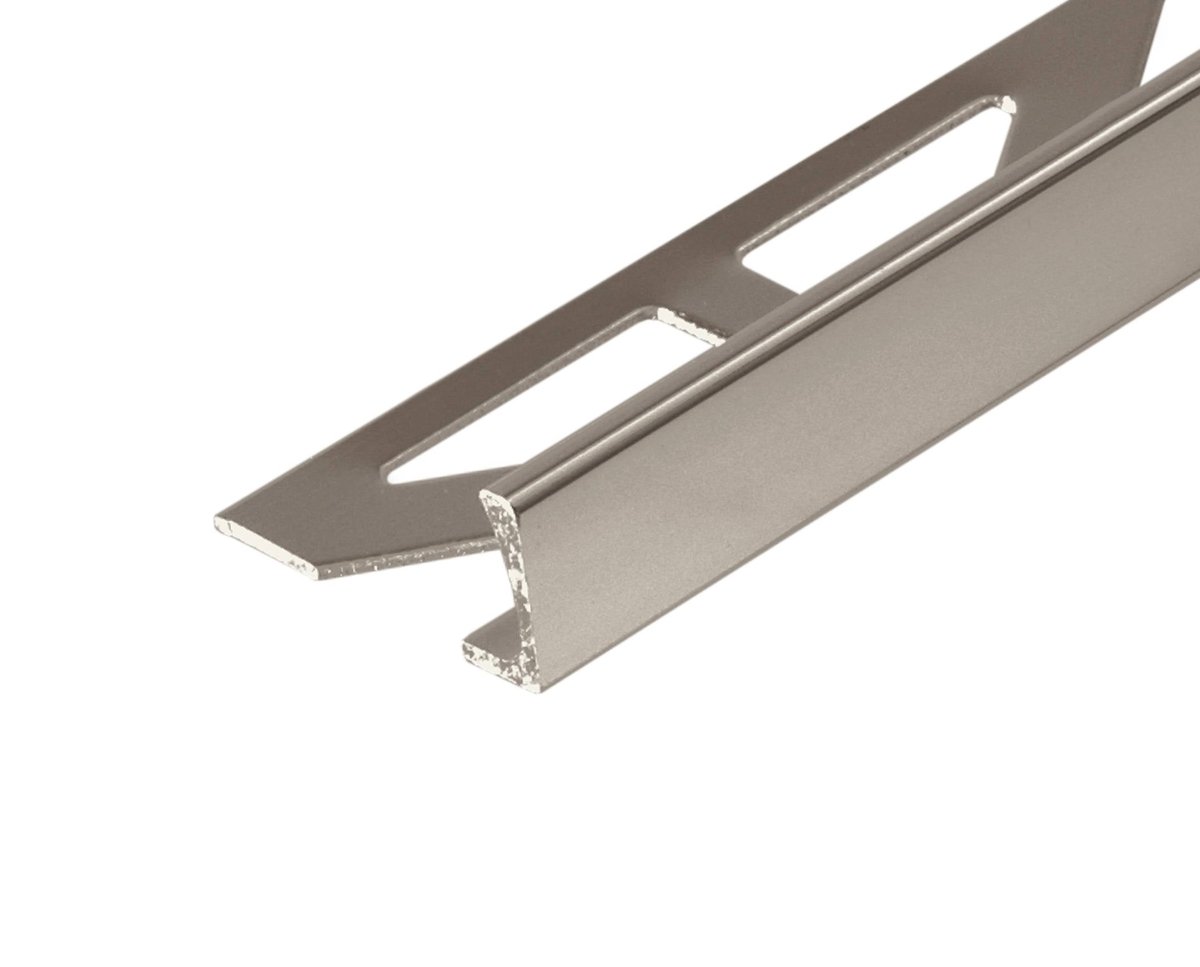 Durosol L Shaped Edge Trim 1/2 in - Nickel - High Gloss Anaodized - Tile Edge Trim - BUILDMYPLACE