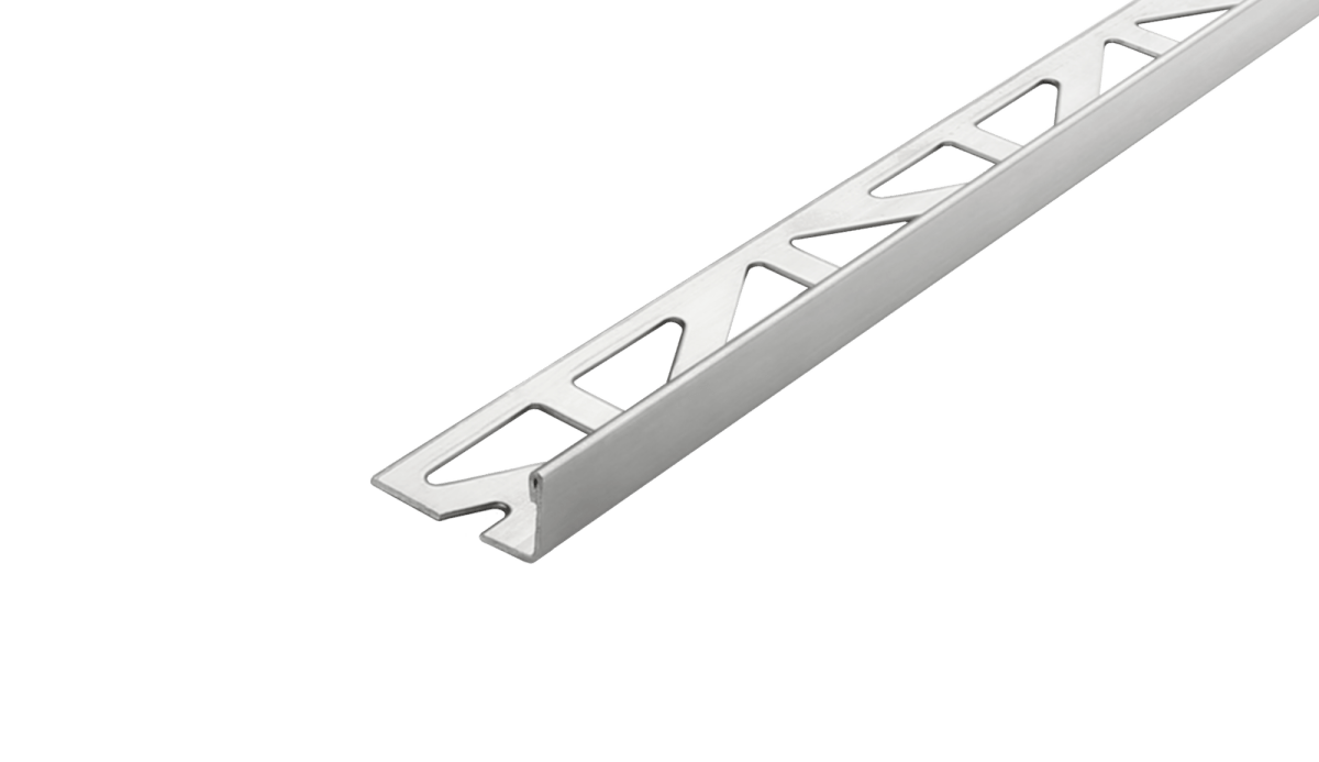 Durosol Profile 1/2 in. L - shaped edge trim Stainless Steel Natural Metal Tile Trim - BUILDMYPLACE