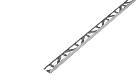 Durosol Profile 3/8 in. L - shaped edge trim Stainless Steel High - Gloss Polished Metal Tile Trim - BUILDMYPLACE