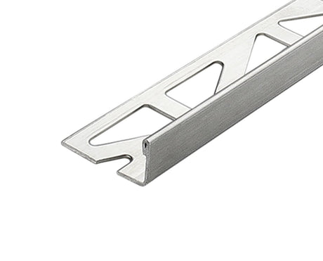 Durosol Profile 5/16 in. L - shaped edge trim Stainless Steel Brushed Metal Tile Trim - BUILDMYPLACE