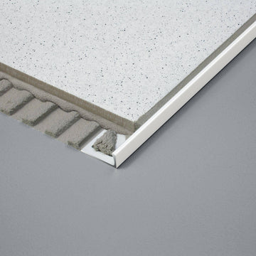 Durosol Aluminum Profile L Shaped Edge Trim 1/2 in. Warm White Powder Coated Tile Edge Trim