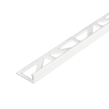 Durosol Aluminum Profile L Shaped Edge Trim 3/8 in. Warm White Powder Coated Tile Edge Trim