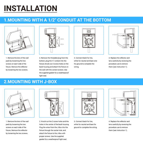 Dusk to Dawn - LED Wall Pack, 13W/18W/26W Wattage Adjustable, 3000K/4000K/5700K CCT Changeable, Outdoor Security Light - BUILDMYPLACE