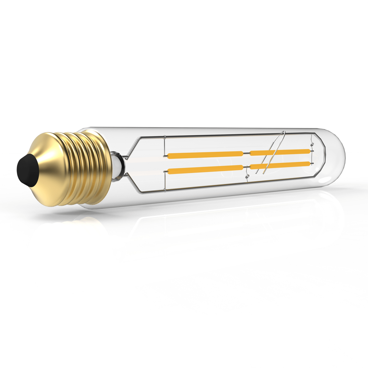 E26 8W Vintage LED Bulb T10 LED Tubular Bulb, 4 - Filament Light Bulb, Dimmable, 2700K, 120V/60Hz, 900LM, Clear - BUILDMYPLACE