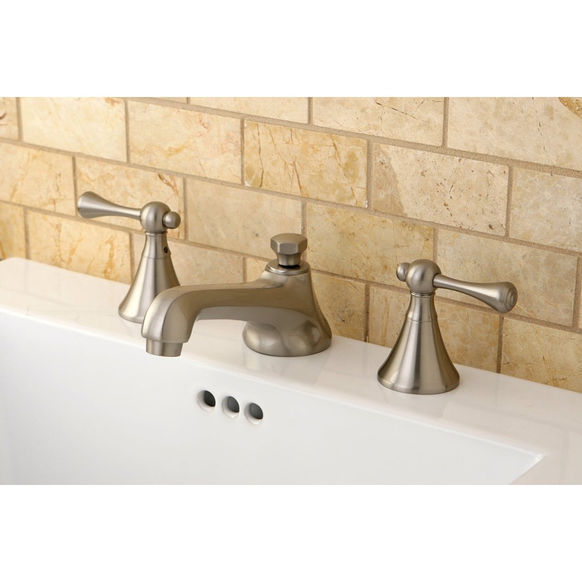 Ê8" Widespread Lavatory Faucet With Brass Pop Up, 5.1" In Spout Reach - BUILDMYPLACE