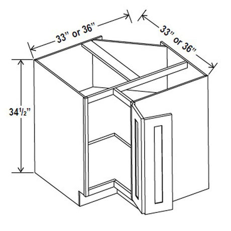 Easy Reach Base Cabinet - 33"W x 34 - 1/2"H x 24"D - Aria White Shaker - RTA - BUILDMYPLACE