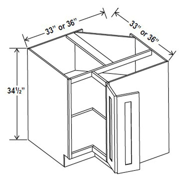 Easy Reach Base Cabinet - 33"W x 34 - 1/2"H x 24"D - Blue Shaker Cabinet - RTA - BUILDMYPLACE