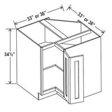 Easy Reach Base Cabinet - 33"W x 34 - 1/2"H x 24"D - Grey Shaker Cabinet - RTA - BUILDMYPLACE