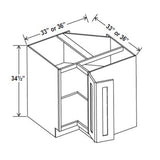 Easy Reach Base Cabinet - 36"W 34 - 1/2"H x 24"D - 1D - Aspen White - BUILDMYPLACE