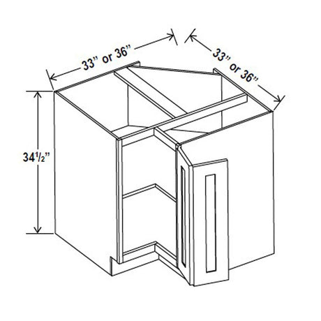 Easy Reach Base Cabinet - 36"W 34 - 1/2"H x 24"D - Aspen White - RTA - BUILDMYPLACE