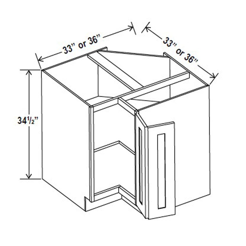 Easy Reach Base Cabinet - 36W x 34-1/2H x 24D - Blue Shaker Cabinet