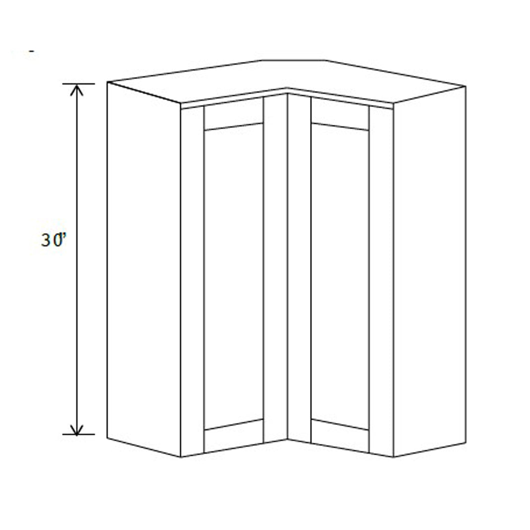 Easy Reach Corner Cabinet - 24 W X 30 H X 12 D - Aria White Shaker - BUILDMYPLACE