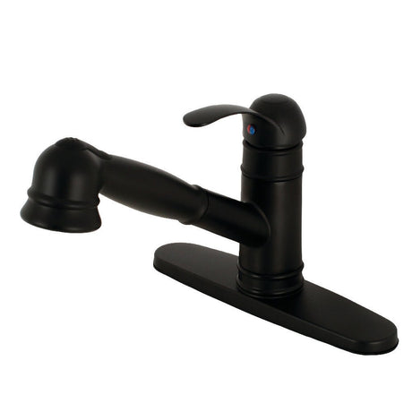 Eden Single - Handle Pull - Out Kitchen Faucet, Matte Black - BUILDMYPLACE