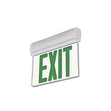 Edge Lit Green LED Exit Sign, 3W , 100 - 277 VAC, UL,CUL Listed, 90 - min Backup Battery, Surface Mount - BUILDMYPLACE