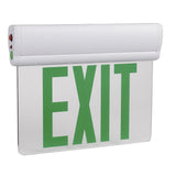 Edge Lit Green LED Exit Sign, 3W , 100 - 277 VAC, UL,CUL Listed, 90 - min Backup Battery, Surface Mount - BUILDMYPLACE