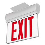 Edge Lit Red LED Exit Sign, 3W , Red, UL,CUL Listed, AC120 - 277V, Surface Mount, 90 - min Battery Backup - BUILDMYPLACE