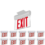 Edge Lit Red LED Exit Sign, 3W , Red, UL,CUL Listed, AC120 - 277V, Surface Mount, 90 - min Battery Backup - BUILDMYPLACE